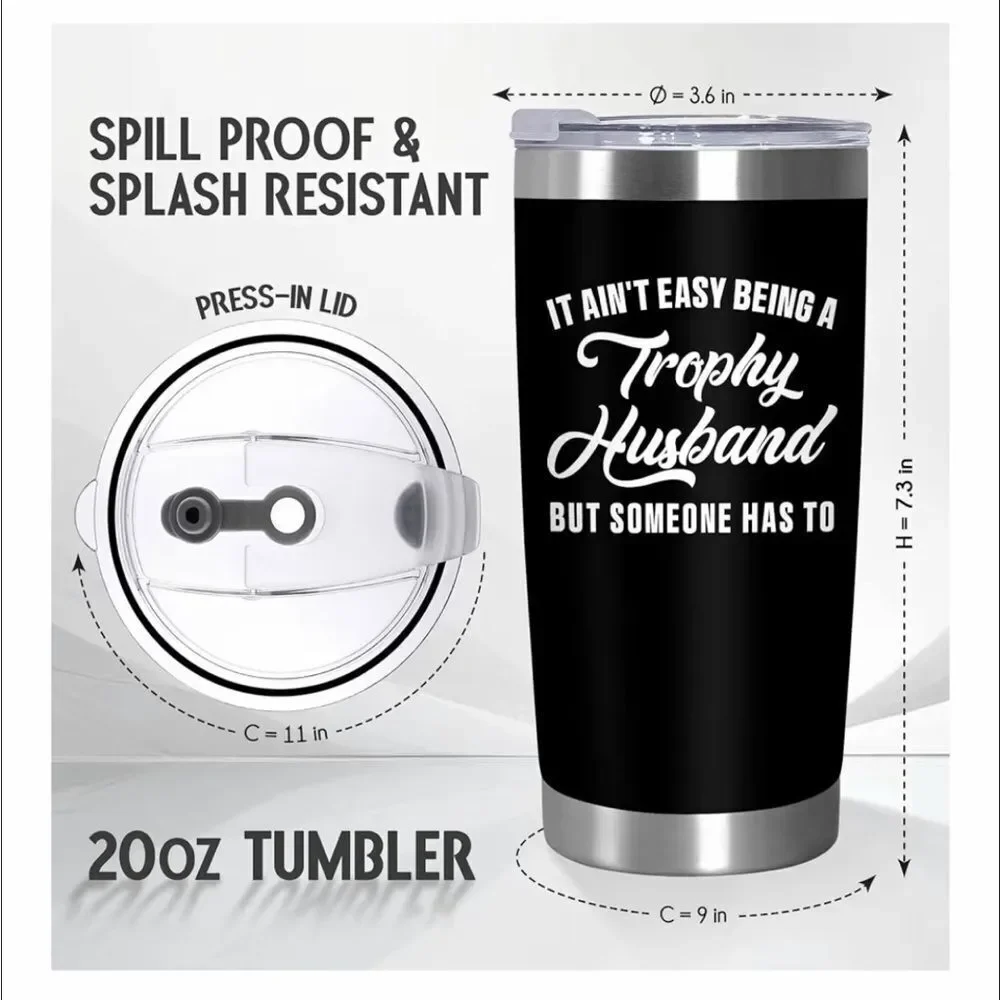 Trophy Husband Insulated Coffee Tumbler with Lid 20 oz